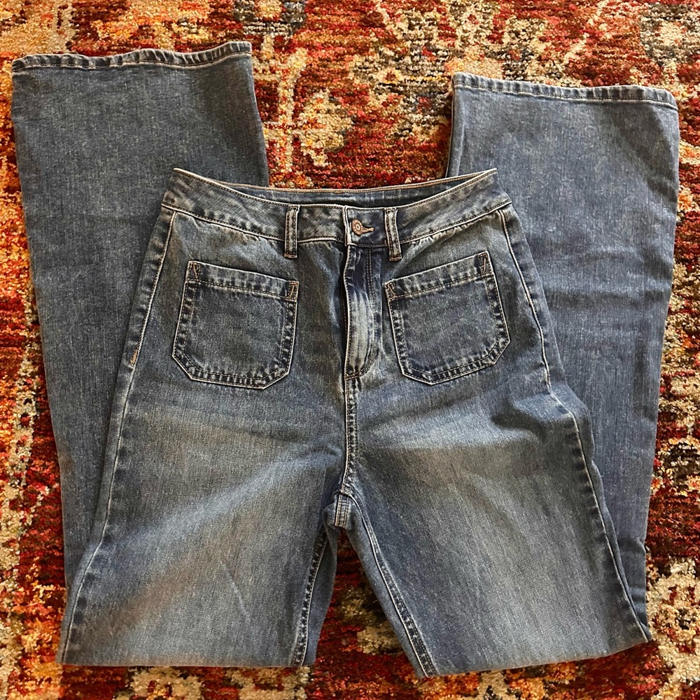 Sincerely Jules Blue Flare & Wide Leg Jeans